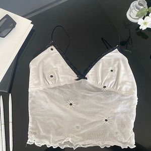 White Top Black Flowers